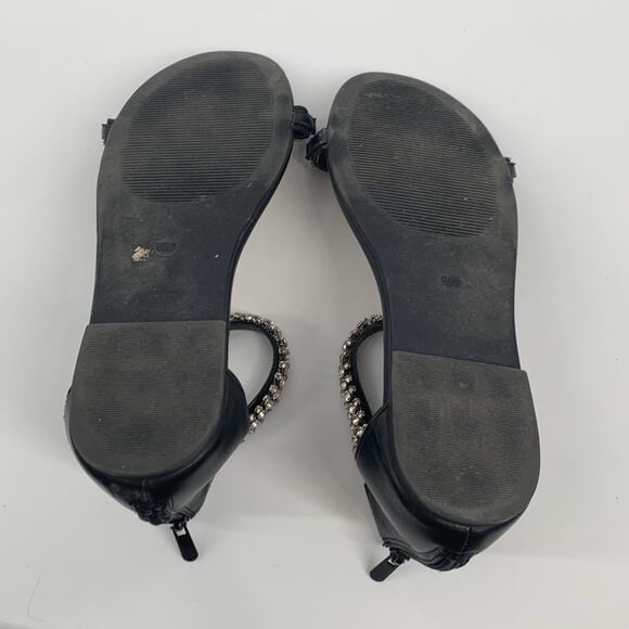 Torrid Rhinestone Ankle Strap Sandals 9.5 W Wide Womens Solid Black Open Toe - Picture 8 of 9